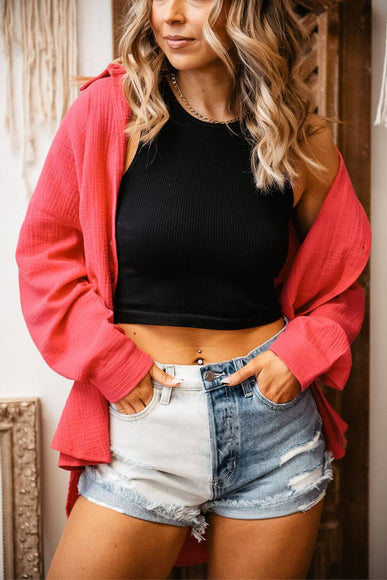 ACOA Clothing Oversized Boyfriend Shirt for Women in Pink