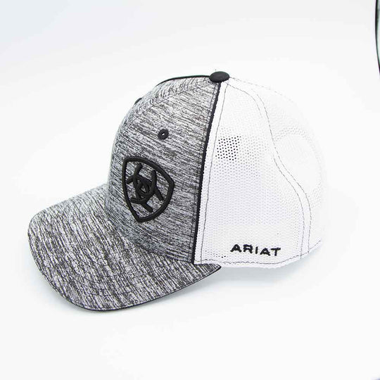 Ariat Offset Trucker Hat for Men in Heather Black