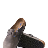 Birkenstock Boston Soft Footbed Oiled Leather Clogs for Women in Iron
