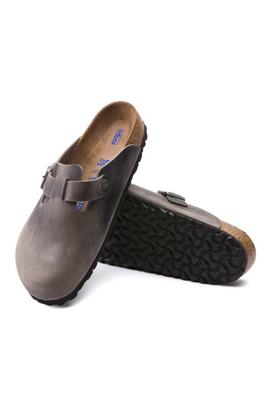 Birkenstock Boston Soft Footbed Oiled Leather Clogs for Women in Iron
