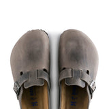 Birkenstock Boston Soft Footbed Oiled Leather Clogs for Women in Iron