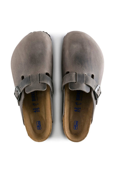 Birkenstock Boston Soft Footbed Oiled Leather Clogs for Women in Iron