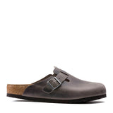 Birkenstock Boston Soft Footbed Oiled Leather Clogs for Women in Iron