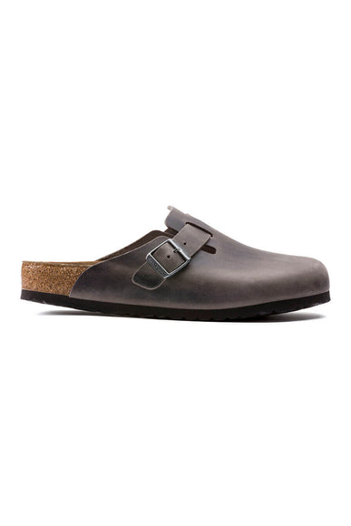 Birkenstock Boston Soft Footbed Oiled Leather Clogs for Women in Iron