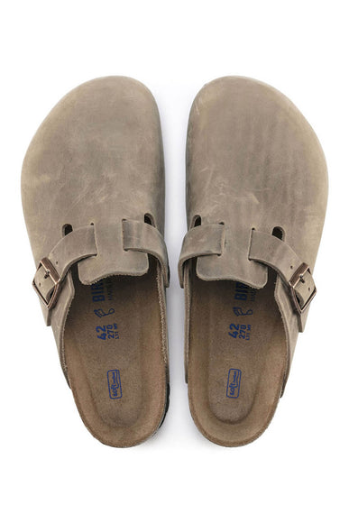 Birkenstock Boston Soft Footbed Oiled Leather Clogs for Men in Tobacco Brown