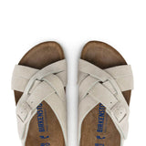 Birkenstock Lugano Soft Footbed Sandals for Women in Antique White