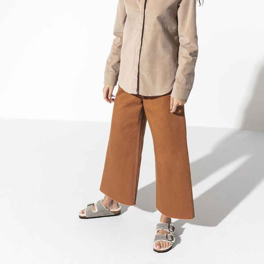 Birkenstock Arizona Shearling Suede Sandals for Women in Stone Coin Grey