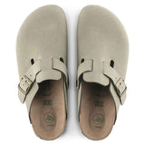 Birkenstock Boston Vegan Birkibuc Clogs for Women in Khaki