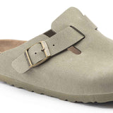 Birkenstock Boston Vegan Birkibuc Clogs for Women in Khaki