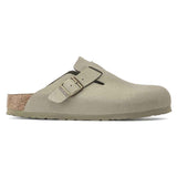 Birkenstock Boston Vegan Birkibuc Clogs for Women in Khaki