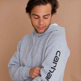 Carhartt Logo Sleeve Graphic Hoodie for Men in Heather Grey