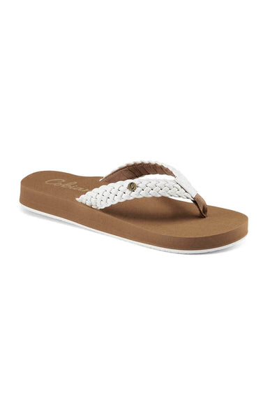 Cobian Braided Bounce Flip Flops for Women in White