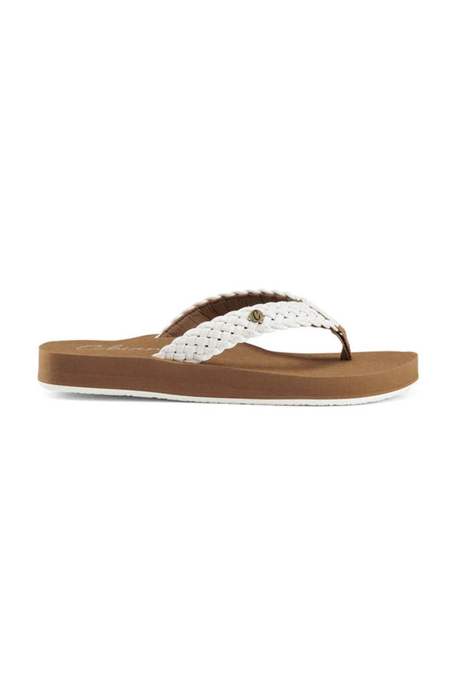 White braided flip flops sale