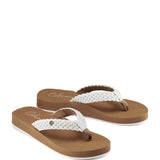 Cobian Braided Bounce Flip Flops for Women in White