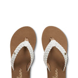 Cobian Braided Bounce Flip Flops for Women in White