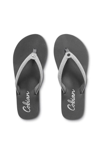 Cobian Fiesta Skinny Bounce Flip Flops for Women in White Glitter
