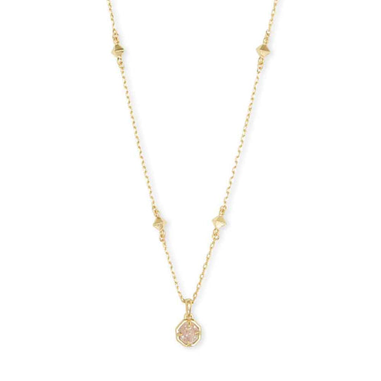 Kendra Scott Nola Gold Pendant Necklace in Iridescent Drusy 