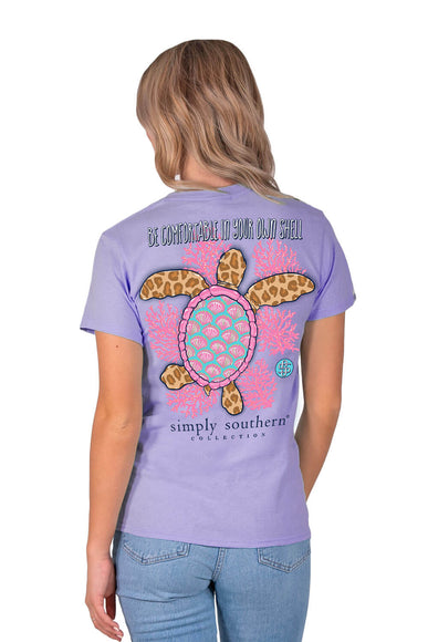 Women Simply Southern Shirts Your Own Shell T-Shirt for Women in Purple