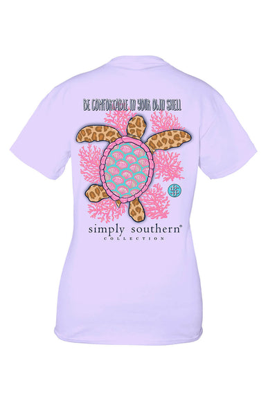 Womens Simply Southern Plus Size Your Own Shell T-shirt for Women in Purple 