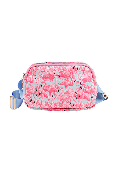 Simply Southern Belt Bag for Women in Flamingo Pink/Blue