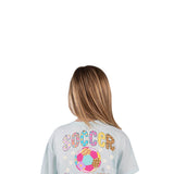 Girls Simply Southern T-Shirts Youth Soccer Vibes T-Shirt for Girls in Breeze Blue