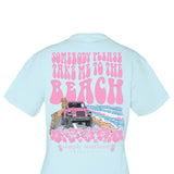 Youth Simply Southern Shirts Youth Take Me To The Beach T-Shirt for Girls in Blue 