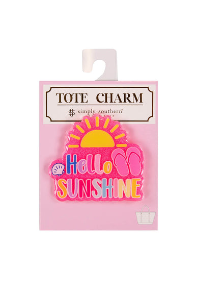 Simply Southern Hello Tote Charm in Pink