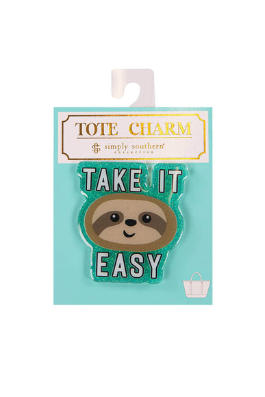 Simply Southern Sloth Tote Charm in Green