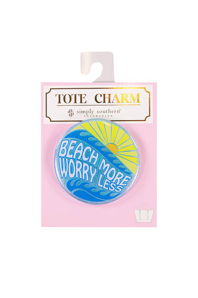 Simply Southern Worry Tote Charm in Blue