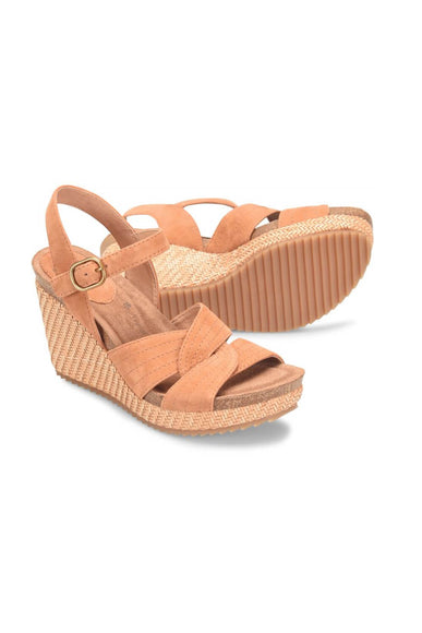 Sofft Shoes Clarissa Wedge Sandals for Women in Ginger Tan