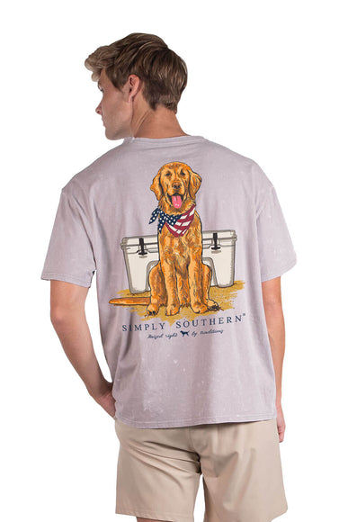 Men's Simply Southern Shirts Golden Cooler T-Shirt for Men in Grey