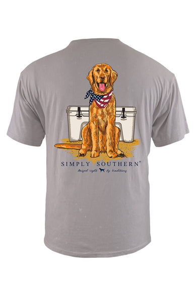 Men's Simply Southern Shirts Golden Cooler T-Shirt for Men in Grey