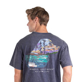 Simply Southern Men's Shirts Lighthouse T-Shirt for Men in Grey