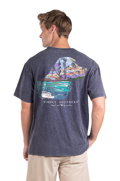 Simply Southern Men's Shirts Lighthouse T-Shirt for Men in Grey