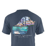 Simply Southern Men's Shirts Lighthouse T-Shirt for Men in Grey