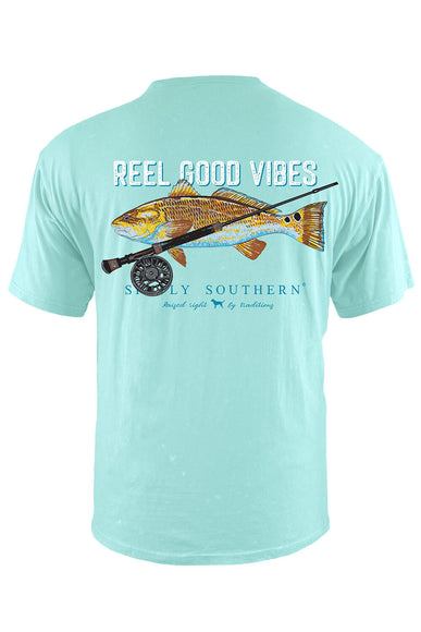 Simply Southern Men's Shirts Point Fish T-Shirt for Men in Blue