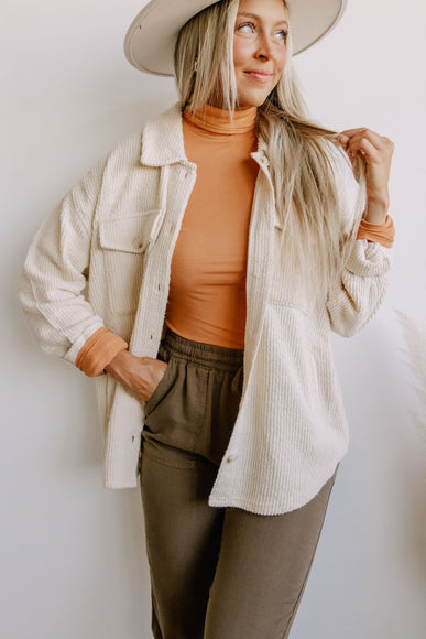 Thread & Supply Harlow Shacket for Women in Cream
