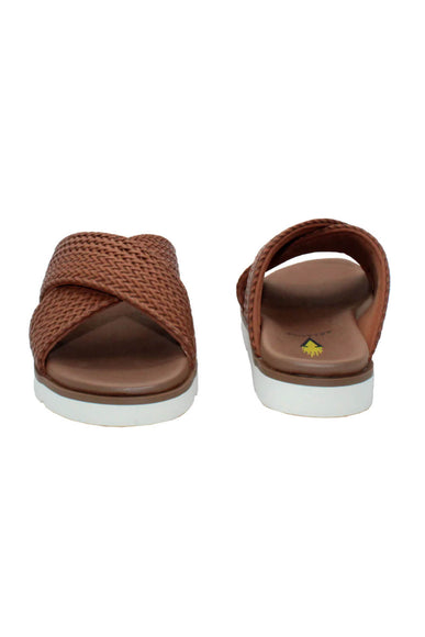 Volatile Shoes Aushan Woven Criss Cross Sandals for Women in Tan